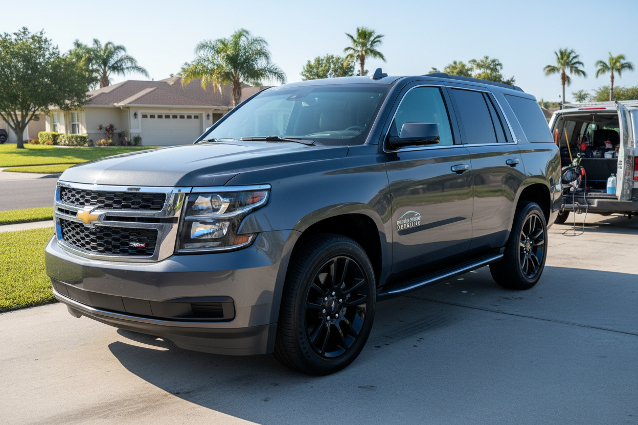 Clean polished SUV after detailing